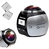 Campark 16MP 3K(2448*2448/30fps) 360 Degree Panoramic VR Action Camera,Spherical Lens,3D, Waterproof, WIFI,Support free VR Headset Video Replay