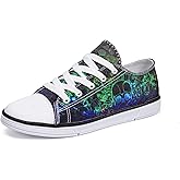 FIRST DANCE Women Skull Shoes Printed Cool Paisley Print Fashion Sneakers for Teen Men Boys Girls Student Canvas Shoes for Ladies