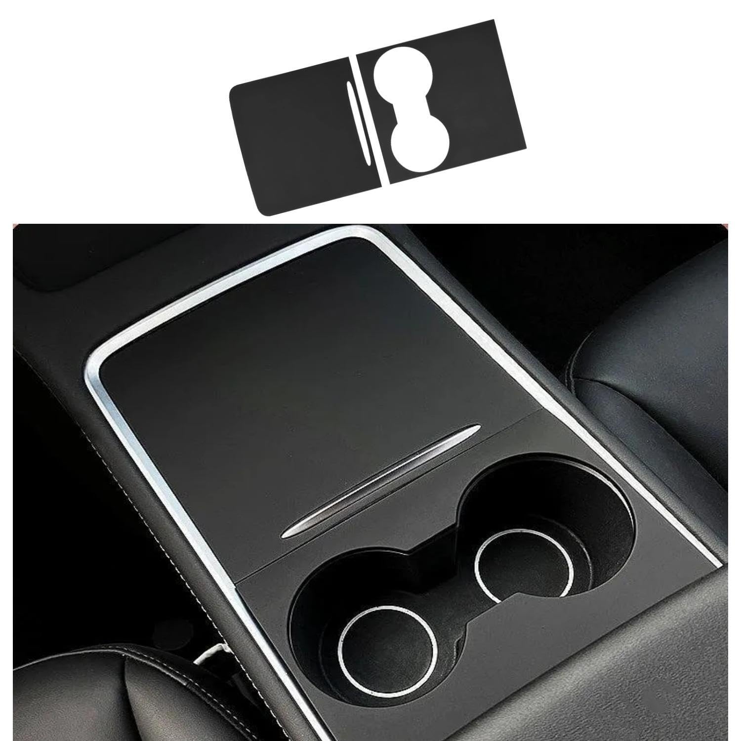 Photo 1 of frani Center Console Wrap (Matte Black Edition) Designed for Tesla Model 3/Y 2021-2025,Tesla Center Console cover for Model 3/Y(Not for Model 3 Highland 2024-2025)