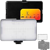 LinkWheres Tri-Color Camera Video Light - Compact hot Shoe Mounted LED Light with stepless dimming for Live Streamers, Photog