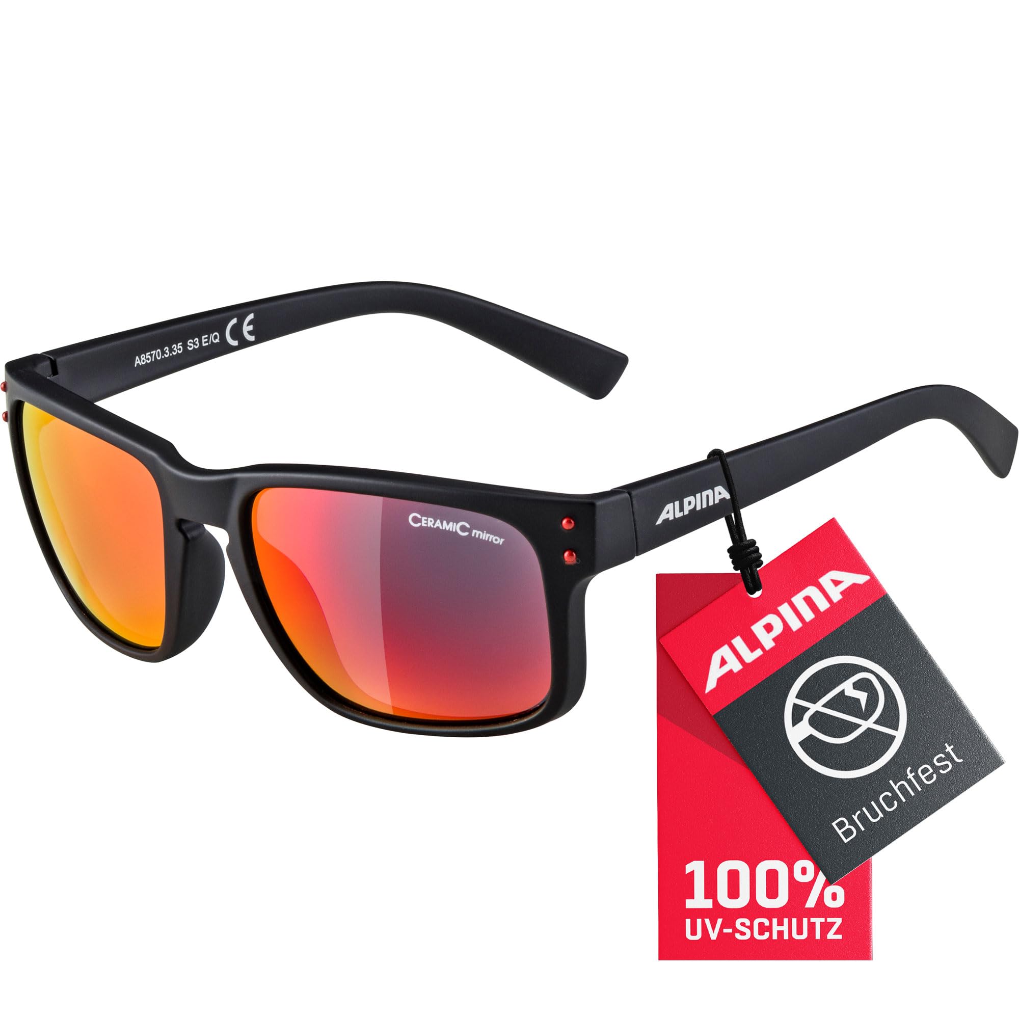 ALPINA KOSMIC Sonnenbrille, black matt, One Size