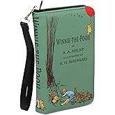 Things2Die4 Sage Green Winnie The Pooh Book Wallet Wristlet – ID Holder, Snap Close, Zipper Coin Pouch, 4 Card Slots, and Bill Pockets – Perfect for Fans