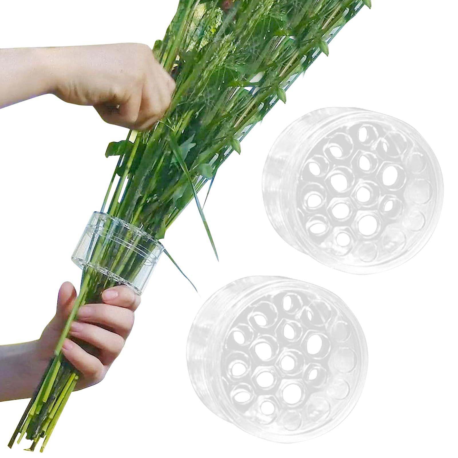 SVOCK Hanataba Flower Holder, Transparent Spiral Handle Holder for Flowers, Spiral Ikebana Handle Holder for Flowers, DIY Spiral Bouquet Stem Holder, Flower Arrangement Accessory, Pack of 2