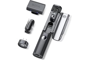 BOYA Magic-03 Wireless Lavalier Microphone, 30H Battery, 328FT, Safety Track &Limiter, Portable Wireless Mini Lapel Mic for U