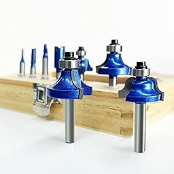 6Pcs Straight Router Bit Set Roundover/Core Box