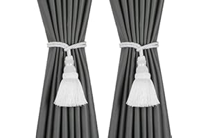 Fenghuangwu 2 Pack Curtain Tie Backs Rope Tassels for Curtains Drape tiebacks Handmade Outdoor Home and Outdoor Decorative (W