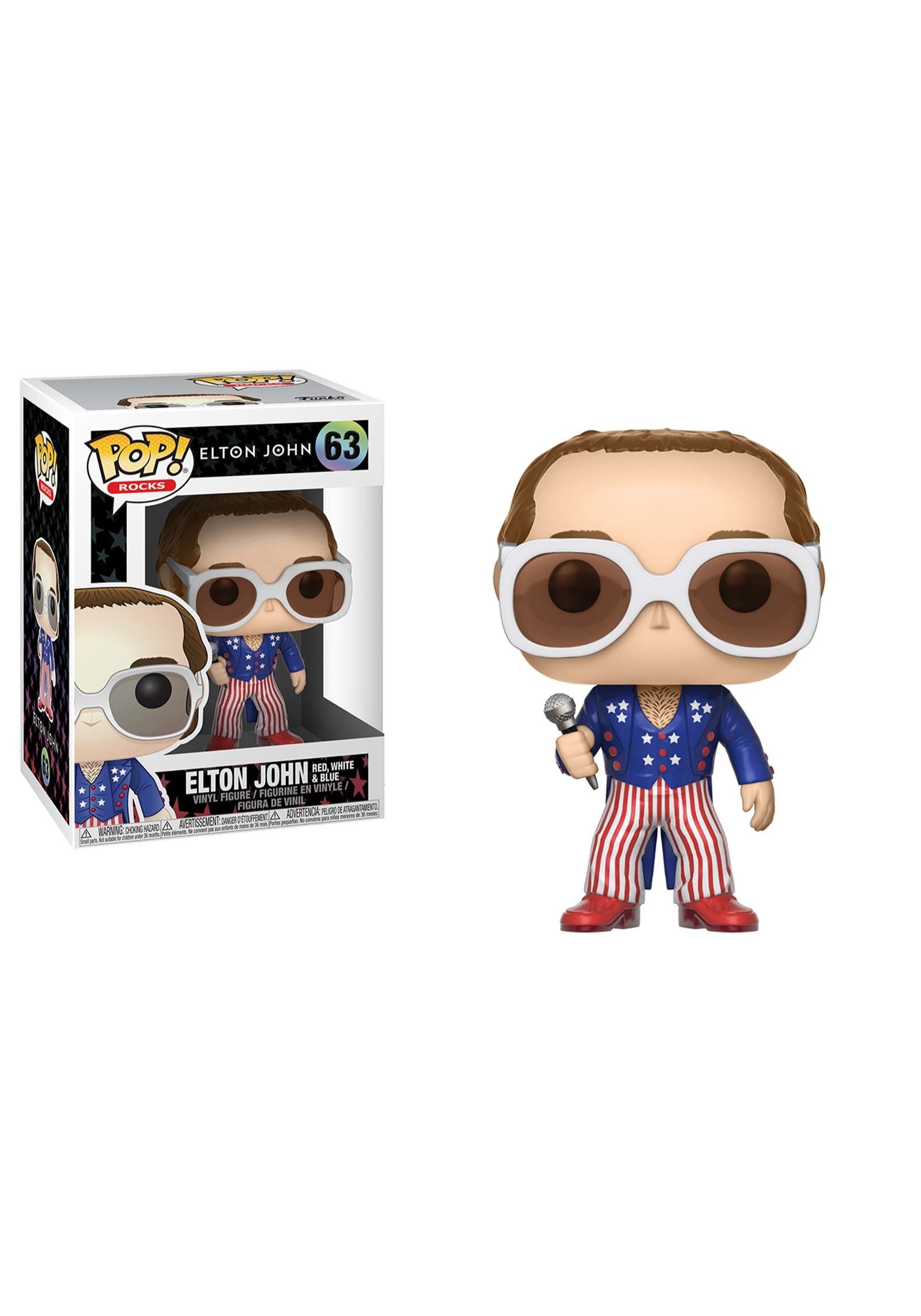 Photo 1 of Funko Pop! Rocks: Elton John - Red White Blue Collectoble Figure
