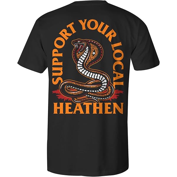 Heathen Snake And Daggers Graphic T-Shirt - Black, Large, 100% Cotton Pre-Shrunk Tee - View #2