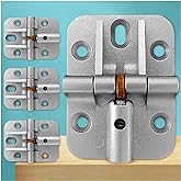 ANTEISI Adjustable 180 Degree Locking Hinges,4 Pcs Sturdy Small Hinge | Bifold door hinges,with brass hardware,zinc alloy lockable,sturdy and practical,for folding door and drop leaf table