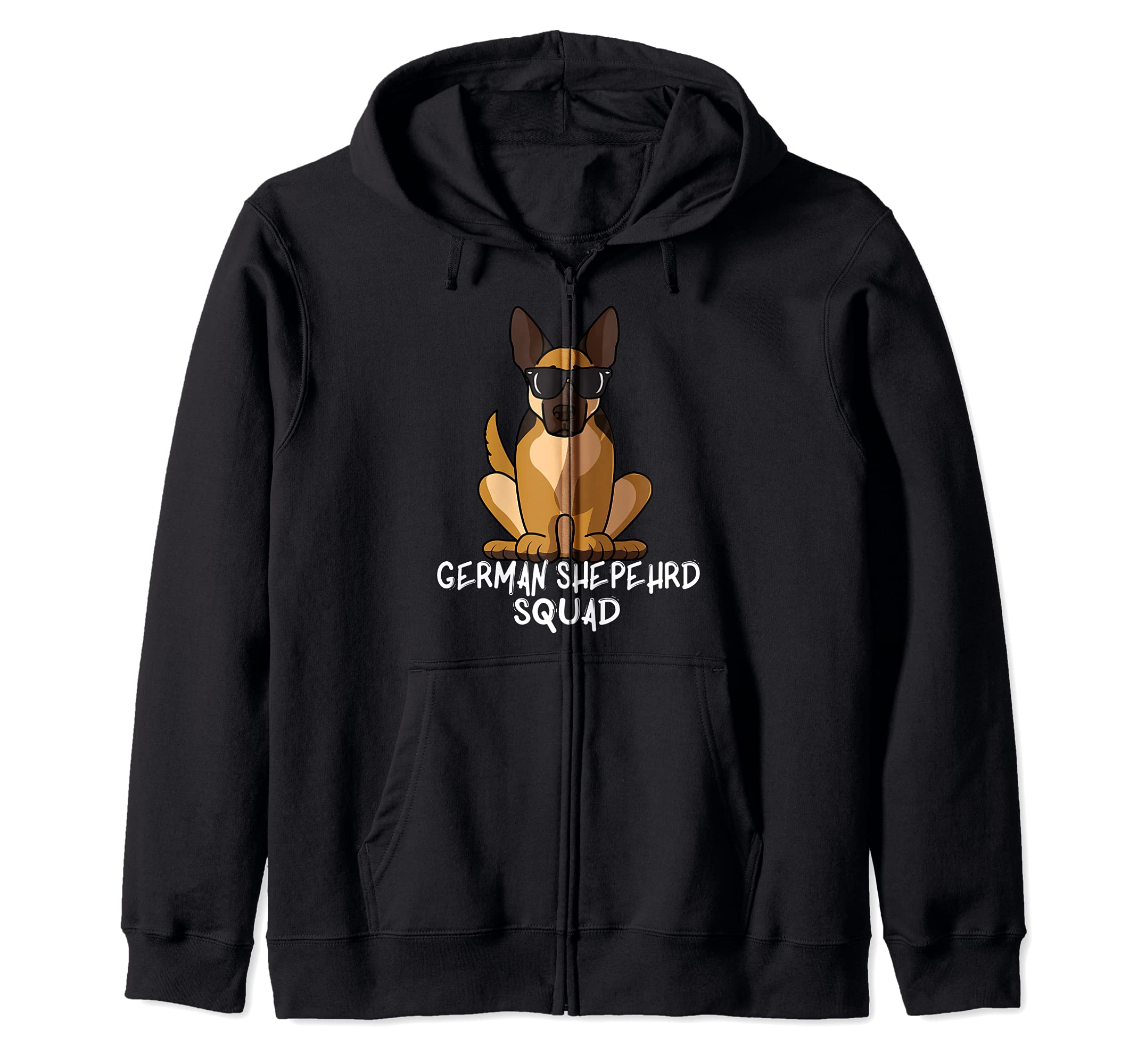 Cool German Shepherd Squad Dog Mom Dog Dad Zip Hoodie