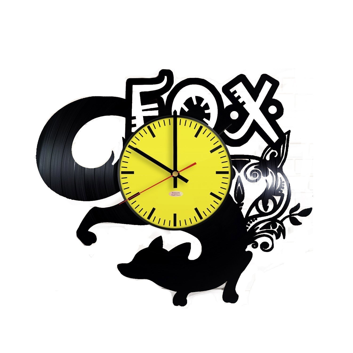 Fox Vinyl Record Wall Clock Get unique