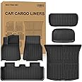 Autocessking 2025 New Tesla Model Y Juniper Floor Mats 5-Seater, Set of 6 All Weather TPE Waterproof Anti-Slip Front & Rear Trunk Mats Cargo Liners (ONLY for Tesla Model Y Juniper)