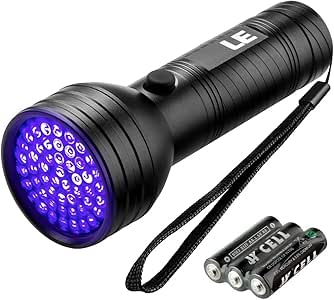 LE Linterna ultravioleta, 51 LED Linterna UV, Potente Detectar manchas