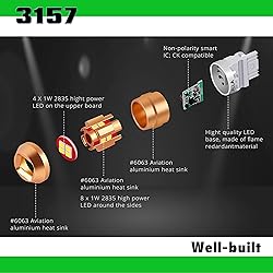 Alla Lighting Miniature 12V T25 Wedge 3156 3157 Red