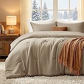 Quataly Queen Comforter Sets Taupebrown,3PCS Soft Lightweight Breathable Bedding Comforter Sets for All Season, Queen Size(90''×90'' Comforter & 2 Pillowcases)