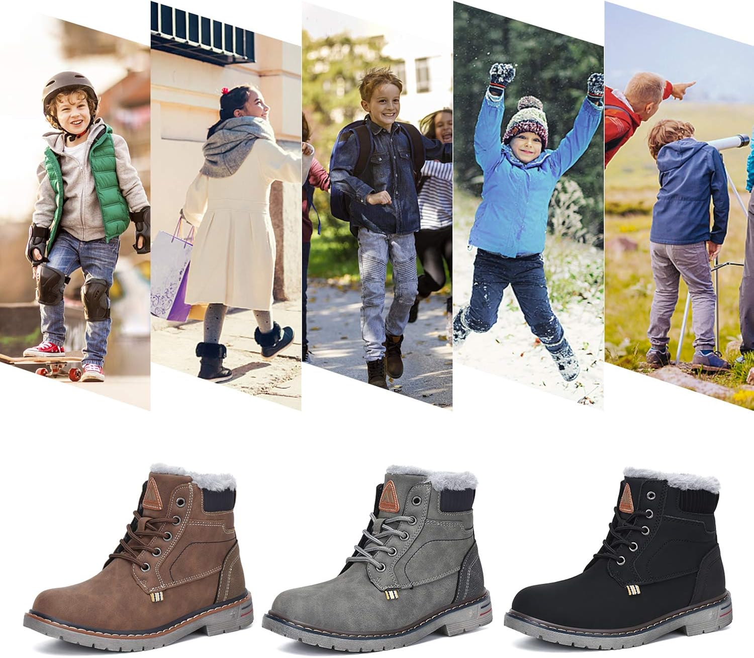  | Mishansha Kids Snow Boots Water Resistant Warm Inside Boys Girls Hiking Boots Cold Weather Non Slip Winter Boot (Toddler/Little Kid/Big Kid) | Snow Boots