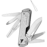 LEATHERMAN, FREE T4 Multitool and EDC Knife with Magnetic Locking and One Hand Accessible, Made in the USA, Stainless