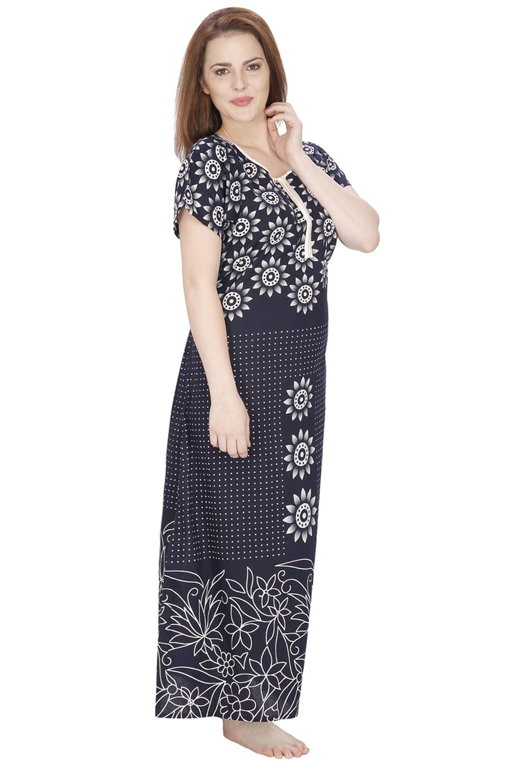 secret wish women's cotton nighty (free size)