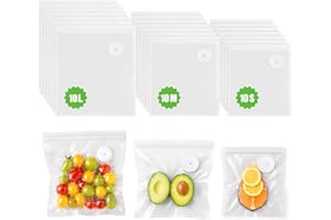 BoxLegend 30 Reusable Vacuum Sealer Bags with Air Valve - BPA-Free Food Saver Vacuum Sealer Bags for Sous Vide, Meal Prep, Fo