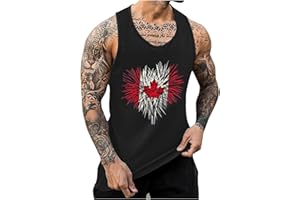 Tank Tops for Men Mens Summer Digital 3D Printed Top Vest Sleeveless Top Canada Day