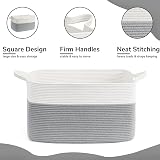 TIMEYARD Large Storage Basket 65L Grey Cotton Rope 55x38x30 cm Toy Towels view 6