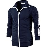 H2H Mens Active Slim Fit Track Lightweight Jacket Zip-up Long Sleeve