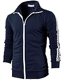 H2H Mens Basic Track Jacket - Slim Fit Side Taping