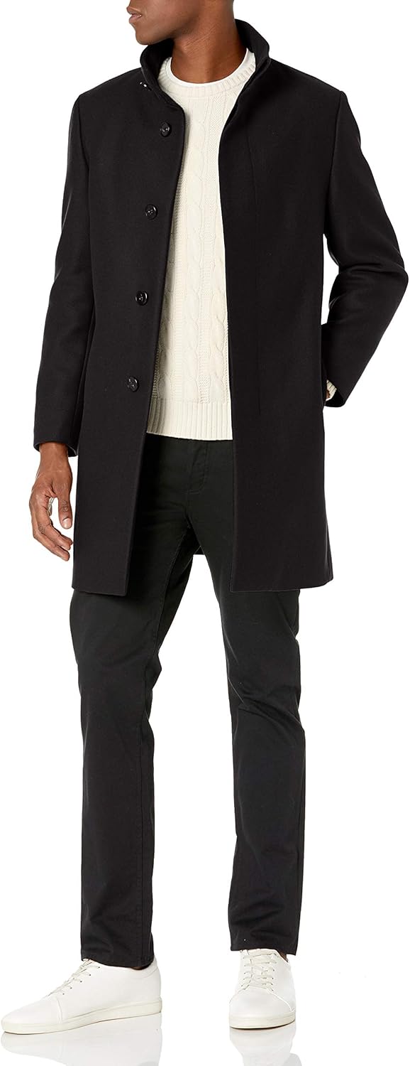 Theory Mens, Wool Mid Length Coat, belvin Sp at  Men’s Clothing store