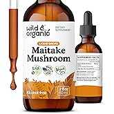 Wild & Organic Maitake Mushroom Drops - Liquid Mushroom Supplement for Immune Support - Maitake Extract Tincture - Vegan, Sugar & Alcohol-Free - 2 fl oz