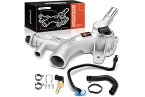 A-Premium Upgraded Aluminum Coolant Housing Water Outlet with Inlet Hose & Oil Cooler Hose Compatible with Chevy Cruze 11-15,