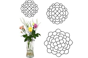 KOYILTD 3 Pcs Modern Flower Frog Metal Flower Arrangement Holder Floral Grid Used for Vase Flower Arrangement Art Convenient Stem Holder for Flowers Flower Frog Organizer Metal Lid for Vase (Black)