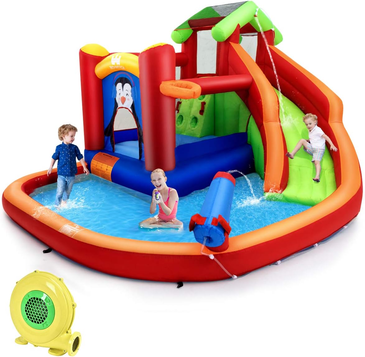 BOUNTECH Inflatable Water Slide, 6 in 1 Jumping Bounce