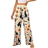 Halloween Pajama Pants Women Pumpkins High Waist Pjs Loose Pant | Womens Halloween Pajamas Pants Cute Magical Pajama Soft Long Bottoms Women Fall Pjs