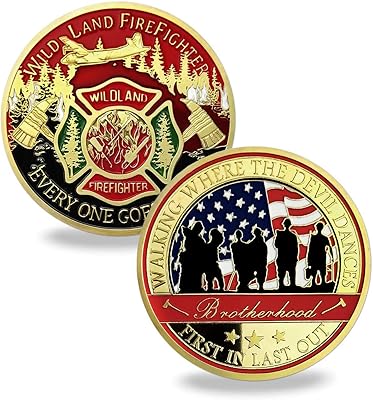 Wildland Firefighter Challenge Coin Thin Red Line Brotherhood Fire Rescue Fireman Coin