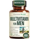 Multivitamin for Men &ndash; Methylated Multivitamin &ndash; Daily Wellness &ndash; 60 Caps | Bioavailable Daily Mens Multivitamins &amp; Multiminerals &ndash; B Complex, Vitamin C, D, B12 &amp; Zinc &ndash; Easy-Swallow &amp; No Stomach Upset