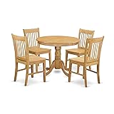 East West Furniture ANNO5-OAK-W 5 Piece Dining Room