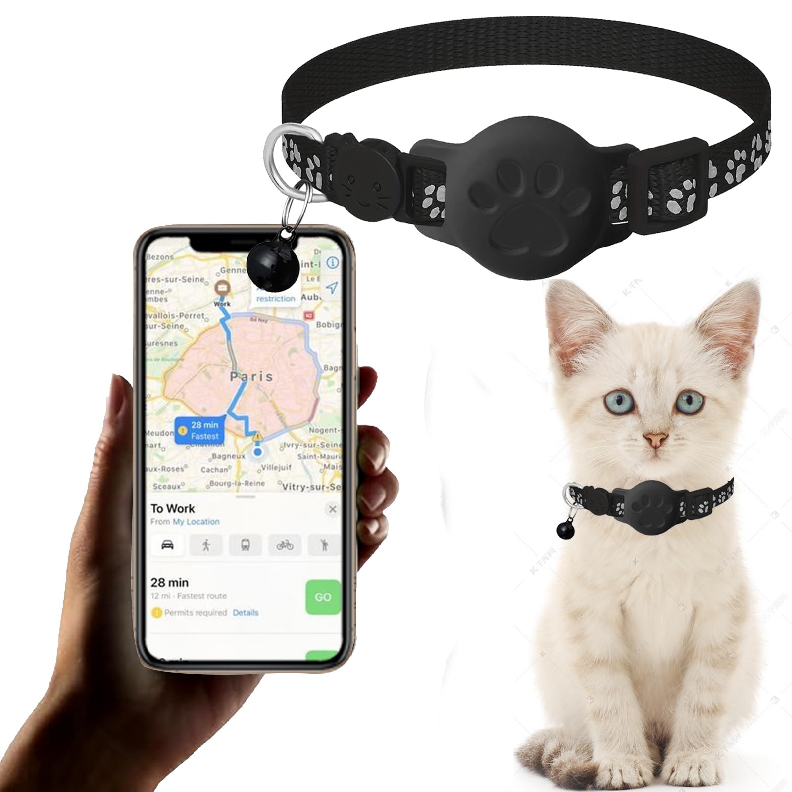 Photo 1 of Cat Tracker for Google GPS Collar (Only Android) for Android Google Certified Key Finder Luggage Tracker Item Locator Smart Tracking Tag Compatible with Google Find My System