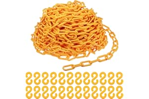 PATIKIL Plastic Chain Links, 100 Foot 2" Safety Barrier Chain Yellow for Crowd Control, Queue Line, Parking, Fence, Gate, Concert, Construction Site and Decoration