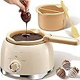 LUSHYUM Chocolate Melting Pot Candy Melts Melter with 2 Insert Pots and Spatula, 4 Cups Capacity Warmer Machine, Ideal Dipping Tool Kitchen Supplies for Making Cake Pop Covered Strawberries Cookie