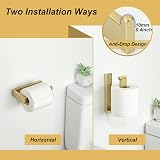 SAYAYO Wall Mounted Toilet Roll Holder Brushed Gold SUS304 Square Design view 3