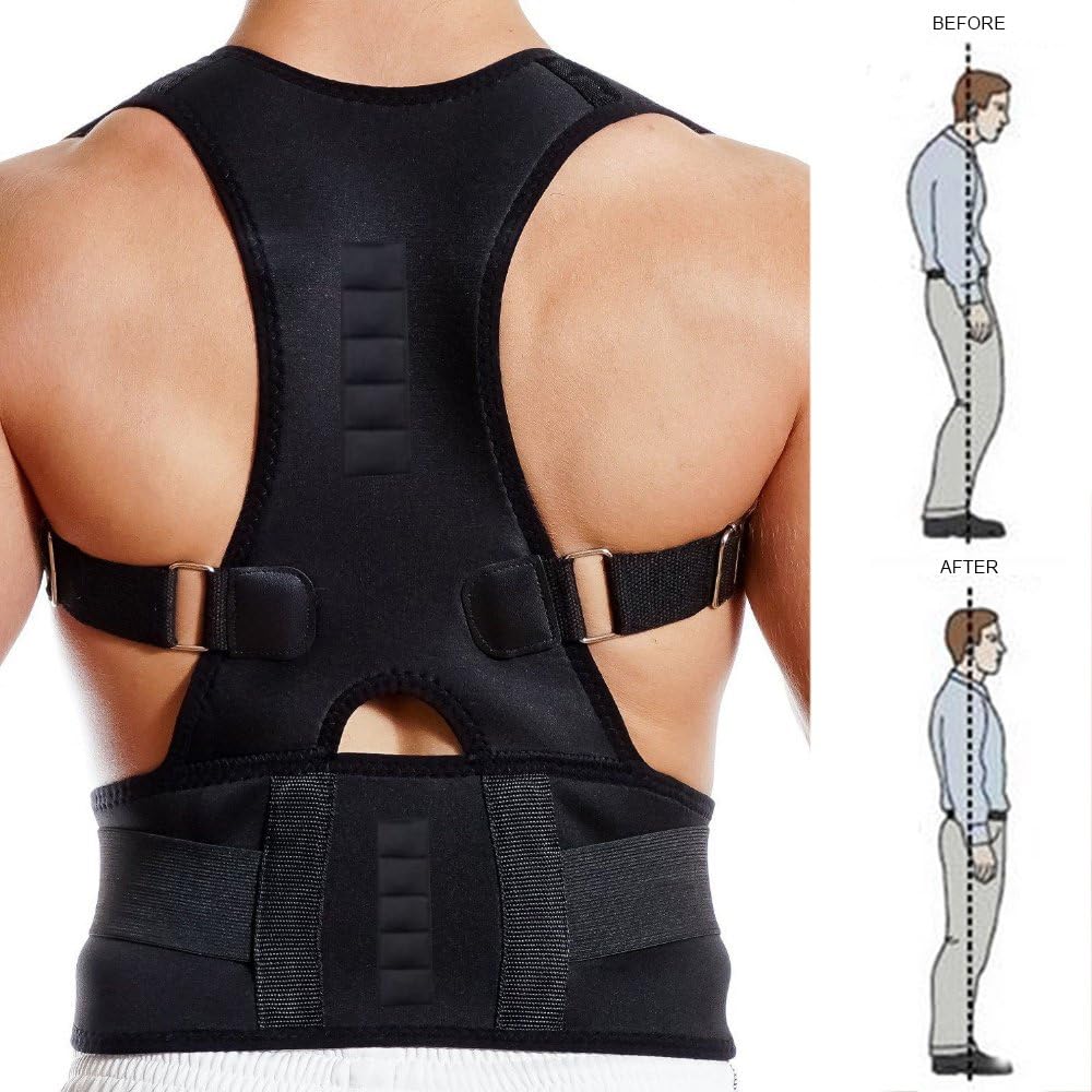 Enjoygous Medical Back Brace Belt Adjustable for Posture Correction and Back Pain Relief for Men Women, Lower and Upper Back Pain, Back Lumbar Support