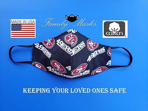 Amazon Com Sf 49ers Face Mask With Filter 100 Cotton Filter Pocket Nose Wire Adjustable Ear Loops Hepa Filter Handmade