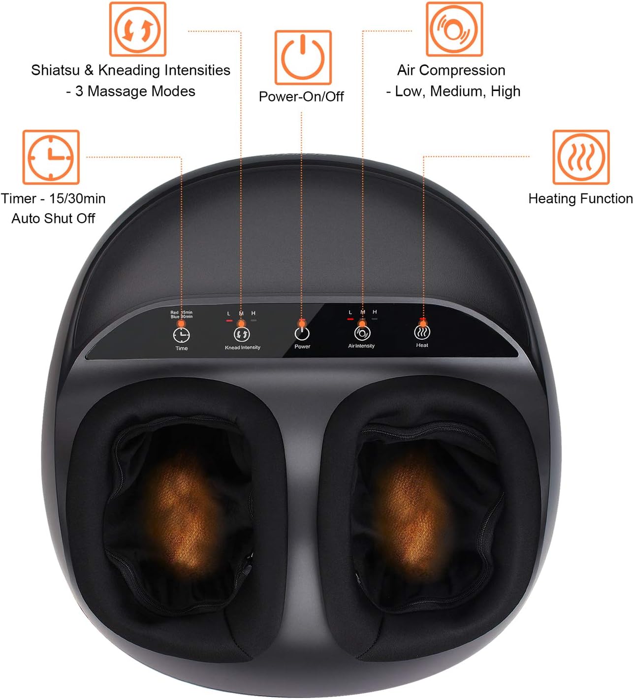 RENPHO Foot Massager Machine with Heat, Shiatsu Deep Kneading, Compression, Relieve Foot Discomforts from Plantar Fasciitis, Fits feet up to Men Size 12: Health & Personal Care