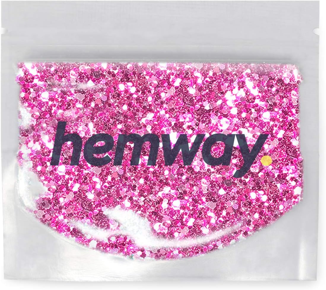 Hemway Fuchsia Pink Rose Gold Mix Glitter Chunky Multi Purpose Dust Powder Arts & Crafts Wine Glass Decoration Weddings Flowers Cosmetic Face Eye Body Nails Skin Hair Festival 10g