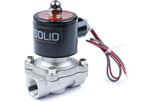 U.S. Solid 1/2inches Stainless Steel Electric Solenoid Valve 24V AC N.C. VITON Water Air Fuel