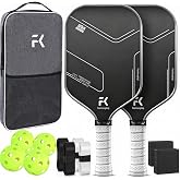 FeichangKeji T700 Carbon Fiber Pickleball Paddle Set of 2, 16mm Polypropylene Honeycomb Core, Textured Surface for Spin &amp; Control, Cushioned Grip, USAPA Approved