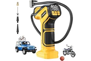 Tire Inflator Portable Air Compressor Compatible With Dewalt 20V Battery, LIVOWALNY 150PSI Air Pump Cordless Tire Pump Digital Pressure Gauge, Tire Inflator for Car, Bike, Motorcycle (No Battery)