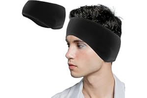 WLLHYF Fleece Ear Warmers Headband, Winter Ear Warmers Muffs for Men Women Earmuffs Running Yoga Skiing Riding Ear Cover Headband (Black)