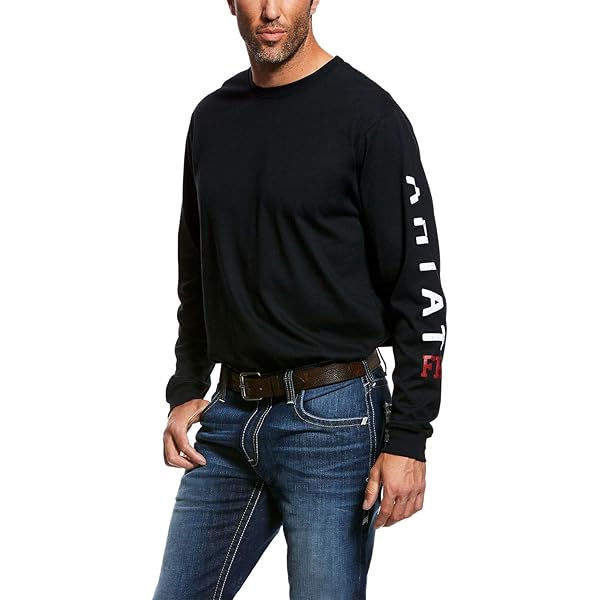 ARIAT Camiseta De Algodón Con Cuello Redondo Fuerte Para Hombre, Negro