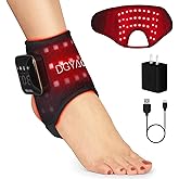 DGXINJUN Cordless Red Light Therapy for Ankle Wrist, Portable Near Infrared Light Therapy Pain Relief Wrap, Rechargeable Devices for Home Travel Use, with 4000mAh Battery